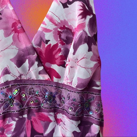 VTG size 9 Speechless Brand Y2K 90s Fairycore Beaded Halter Dress - Picture 3 of 6